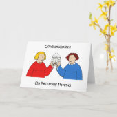 Gefeliciteerd met het lesbische paar, nieuwe ouder kaart (Gele Bloem)
