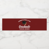 Gefeliciteerd met het Maroon White Afstuderen Afst Waterfles Etiket (Enkel label)