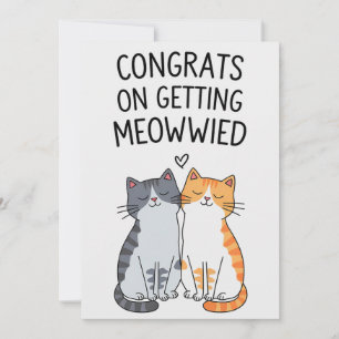 Gefeliciteerd met het Meowwied krijgen Funny Kat H Kaart