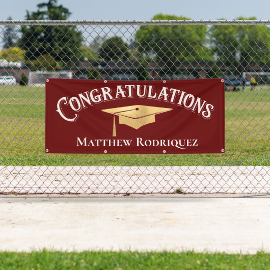 Gefeliciteerd met het moderne eenvoudige rode Afst Spandoek (Insitu)