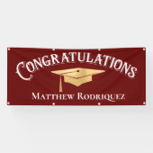 Gefeliciteerd met het moderne eenvoudige rode Afst Spandoek (Horizontaal)