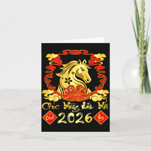 Gefeliciteerd met het nieuwe jaar 2026 Tet Vietnam Kaart