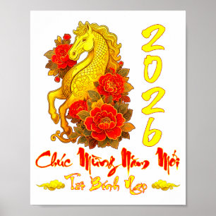 Gefeliciteerd met het nieuwe jaar Tet Binh Ngo Vie Poster