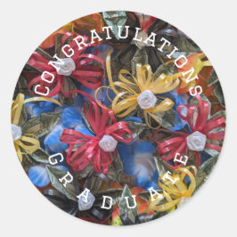 Gefeliciteerd met het ontwerp van geldlei afstuder ronde sticker