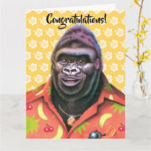 Gefeliciteerd met het ontwerp van Kaart Vain Goril (Gele Bloem)