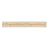 Gefeliciteerd met het Oranje Casual script Grosgrain Lint (Voorkant)