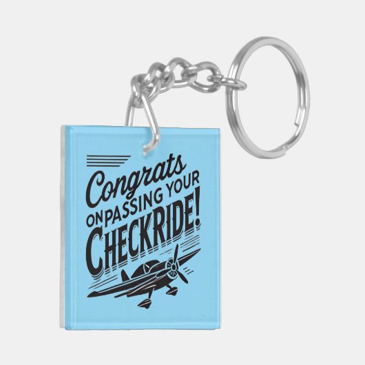 Gefeliciteerd met het passeren van je checklist! sleutelhanger (Achterkant Links)