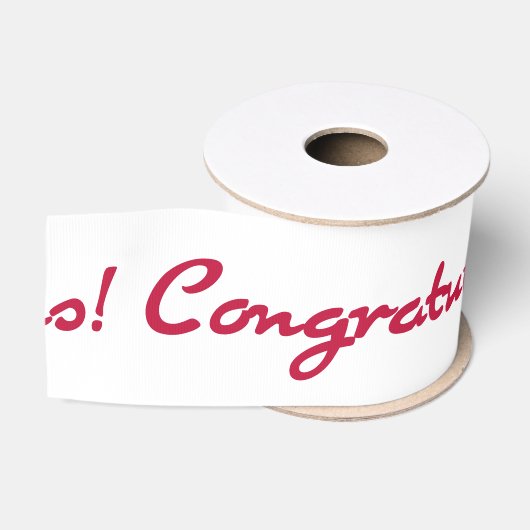 Gefeliciteerd met het rode Casual script Grosgrain Lint (Spoel)