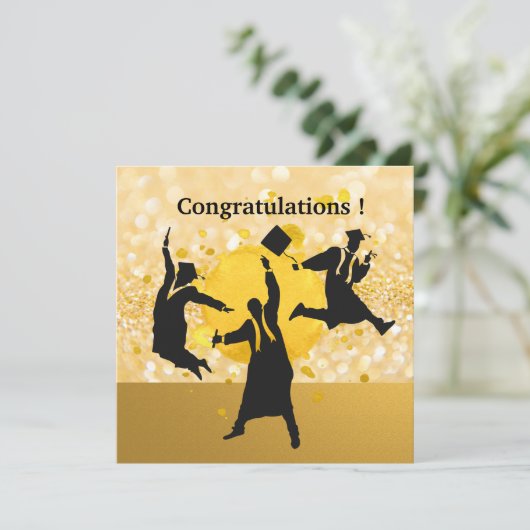 Gefeliciteerd met het thema Afstuderen Black & Gol (Staand voorkant)