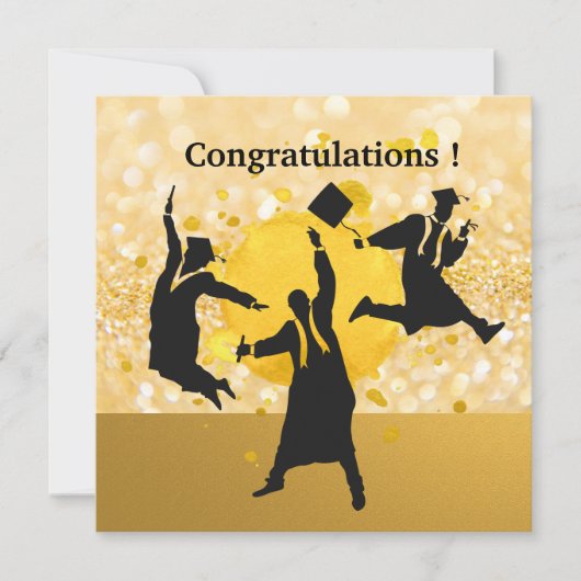 Gefeliciteerd met het thema Afstuderen Black & Gol (Voorkant)