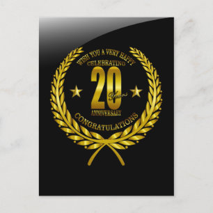 Gefeliciteerd met het twintigste Jubileum Briefkaart
