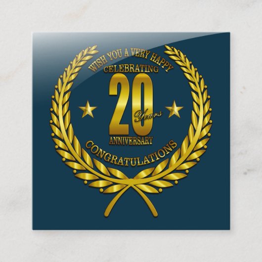 Gefeliciteerd met het twintigste Jubileum Informatiekaartje (Voorkant)