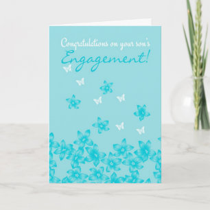 Gefeliciteerd met het verloving van je zoon Floral Kaart