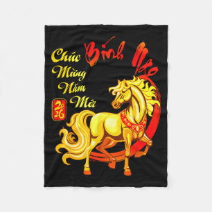 Gefeliciteerd met het Vietnamese Nieuwjaar Binh Ng Fleece Deken
