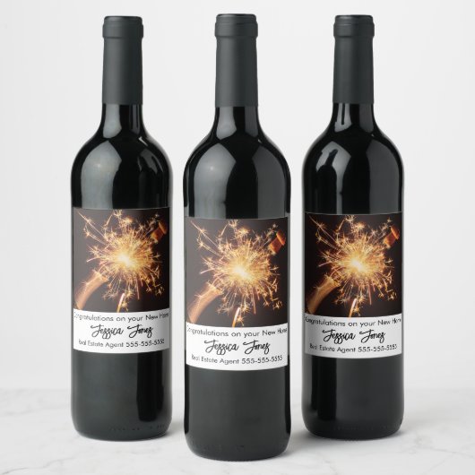 Gefeliciteerd met het wijnetiket voor makelaars in wijn etiket (Flessen)