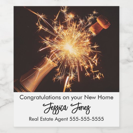 Gefeliciteerd met het wijnetiket voor makelaars in wijn etiket (Enkel label)