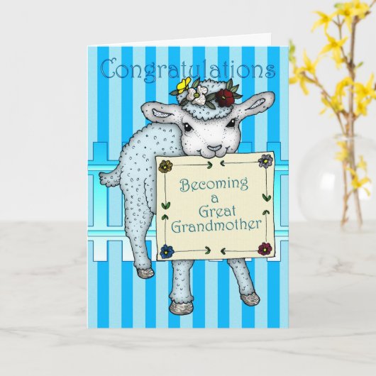 Gefeliciteerd met het worden van een grootmoeder kaart (Gele Bloem)