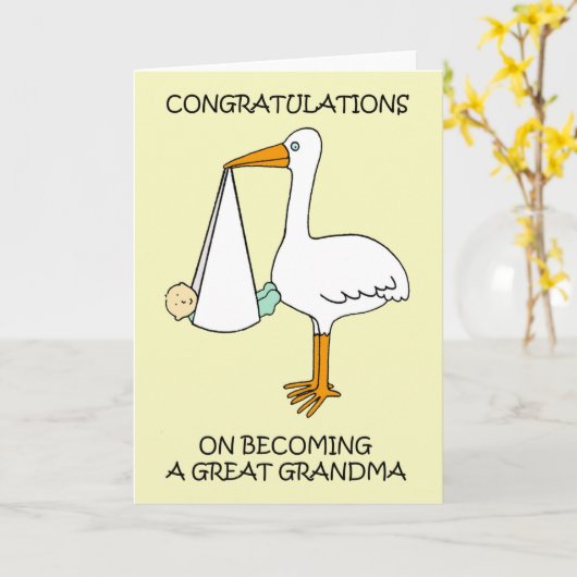 Gefeliciteerd met het worden van een grote oma kaart (Gele Bloem)