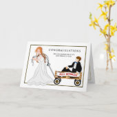 Gefeliciteerd met Humor Bride Groom over het huwel Kaart (Gele Bloem)