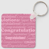 Gefeliciteerd met huwelijk in roze Sleutelhanger (Achterkant)