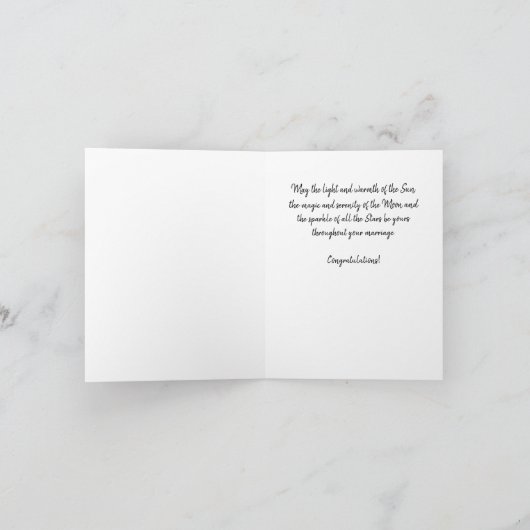 Gefeliciteerd met huwelijk - Sun en Moon Kaart (Binnen)