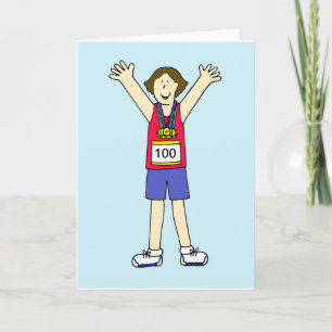 Gefeliciteerd met je 100ste marathon voor haar. kaart