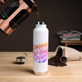 Gefeliciteerd met je 1e Solo Vlucht! Waterfles