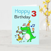 Gefeliciteerd met je 3e verjaardag ( I am 3 ) Kaart (Gele Bloem)