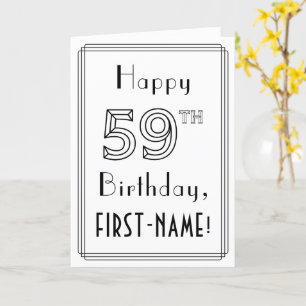 Gefeliciteerd met je 59e verjaardag, Art Deco stij Kaart