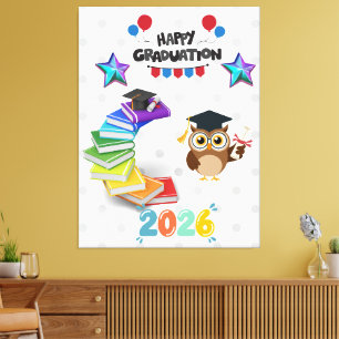 Gefeliciteerd met je afstuderen 2026 - Lieve Uil & Canvas Afdruk