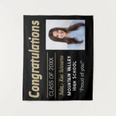 Gefeliciteerd met je afstuderen! Aangepaste afstud Wandkleed (Voorkant)