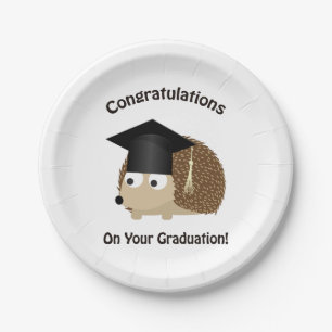 Gefeliciteerd met je Afstuderen egel Papieren Bordje