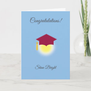 Gefeliciteerd met je afstuderen in lichtblauw kaart