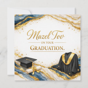 Gefeliciteerd met je afstuderen kaart Blauw Goud