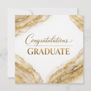 Gefeliciteerd met je afstuderen kaart Goud Agaat