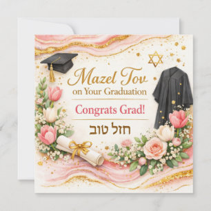 Gefeliciteerd met je afstuderen kaart Roze Goud