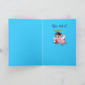 Gefeliciteerd met je Afstuderen Pig Angel Kaart (Binnen)