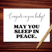 Gefeliciteerd met je Baby-Sleep in Peace Minimalis Kaart