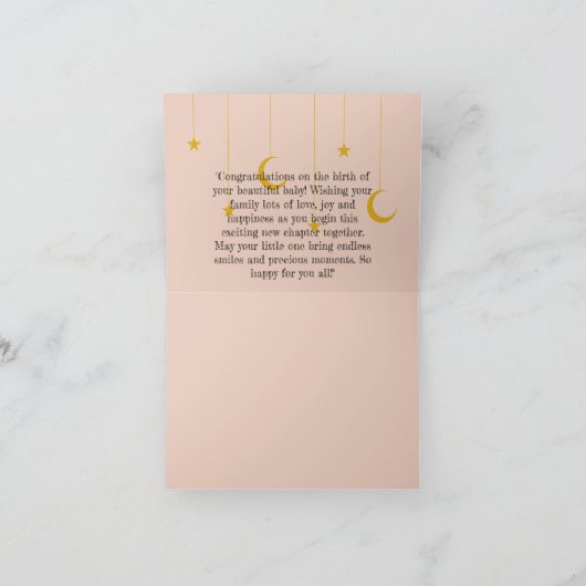 Gefeliciteerd met je babykaart bedankkaart (Binnen)