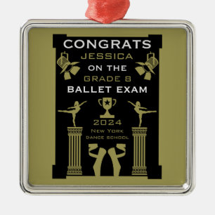 Gefeliciteerd met je balletdans metalen ornament