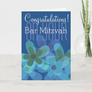 Gefeliciteerd met je Bar Mitzvah floral Kaart