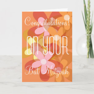 Gefeliciteerd met je Bat Mitswa bloemstuk Kaart