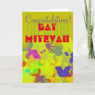 Gefeliciteerd met je Bat Mitzvah Kaart