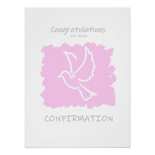 Gefeliciteerd met je bevestiging poster roze perfect poster