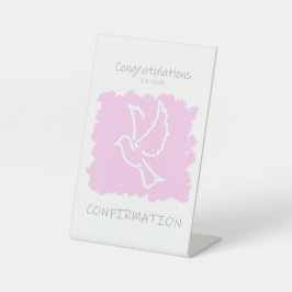 Gefeliciteerd met je bevestigingspink reclamebord met voetstuk