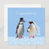 Gefeliciteerd met je bruiloft en pinguïnpaar (Voorkant / Achterkant)