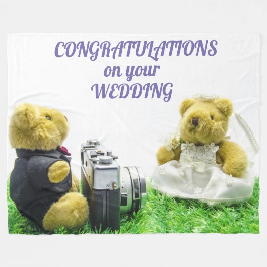 GEFELICITEERD MET JE BRUILOFT FLEECE DEKEN (Voorkant (Horizontaal))
