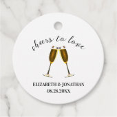 Gefeliciteerd met je champagneglazen bedankjes labels (Voorkant)