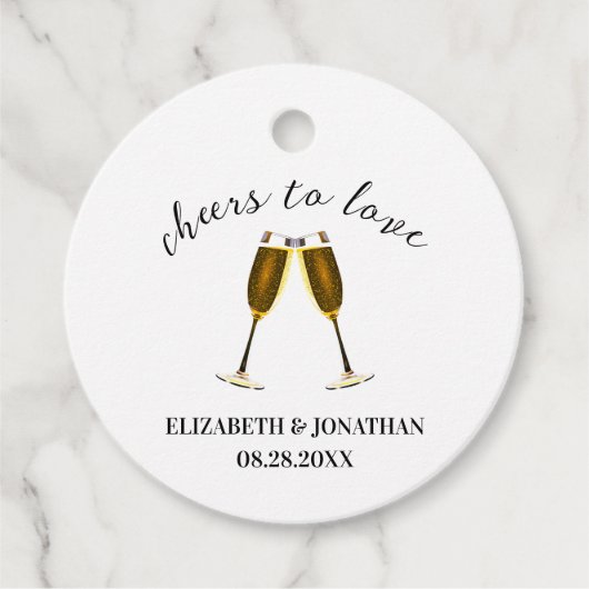 Gefeliciteerd met je champagneglazen bedankjes labels (Voorkant)