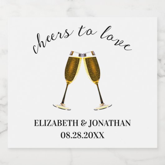 Gefeliciteerd met je champagneglazen sparkling wijnetiket (Enkel label)